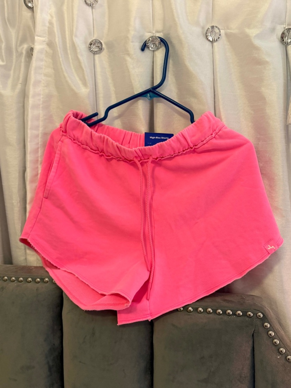 Pink high rise lounge shorts